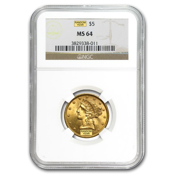 $5 Liberty Gold Half Eagle MS-64 NGC $5 Liberty Gold Half Eagle MS-64 NGC